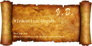 Vinkovics Donát névjegykártya